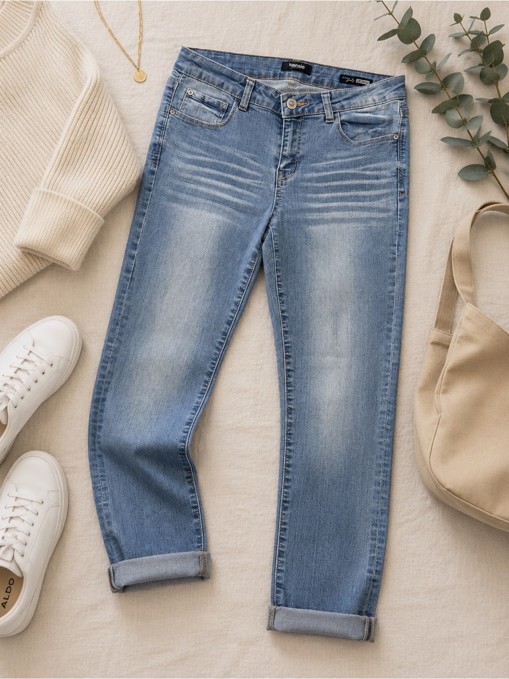 Kensie Light Blue Skinny Crop Jean - Picture 2 of 8
